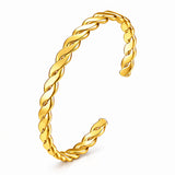 Gold Double Twisted Cuff Bracelet | Stainless Steel