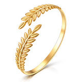 Gold Leaves Cuff Bracelet | 18k Gold Plated Stainless Steel