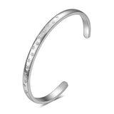 Silver Mini Zircon Star Cuff Bracelet | Stainless Steel