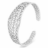 Silver Graduated Filigree Cuff Bracelet | Stainless Steel