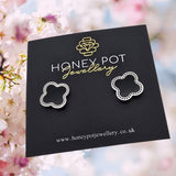 Silver Quatrefoil Clover Stud Earring | Stainless Steel