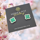 Silver Quatrefoil Clover Stud Earring | Stainless Steel