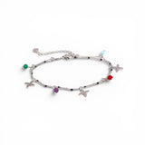 Colourful Natural Stone Anklet | Stainless Steel
