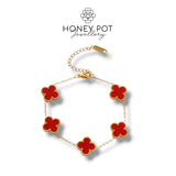Four Leaf Clover Bracelets -  18k Stainless Steel