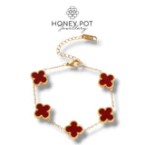 Four Leaf Clover Bracelets -  18k Stainless Steel