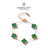 Four Leaf Clover Bracelets -  18k Stainless Steel