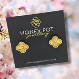 Vintage Quatrefoil  Stud Earrings - Stainless Steel