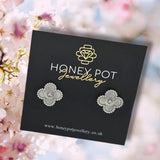 Vintage Quatrefoil  Stud Earrings - Stainless Steel