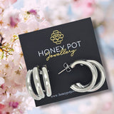 Stainless Steel Medium Triple Hoop Earring