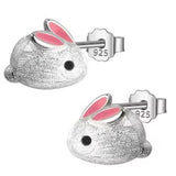 Sterling Silver Cute Bunny Stud Earrings