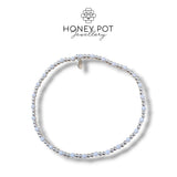 Delicate Sterling Silver and Natural Stone Elasticated Beaded Bracelets