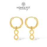Infinity Charm Pendant Hoop Earrings | Stainless Steel