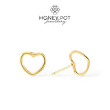 Open Heart Stud Earrings | Stainless Steel