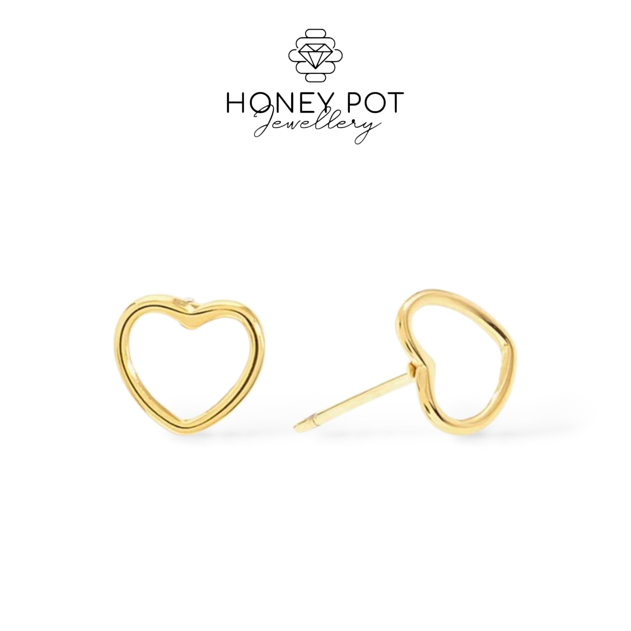 Open Heart Stud Earrings | Stainless Steel