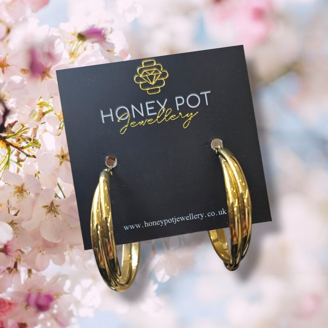 Double Twist Hoop Earring - Stainless Steel