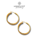 Double Twist Hoop Earring - Stainless Steel