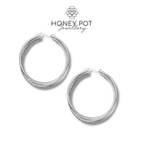 Double Twist Hoop Earring - Stainless Steel