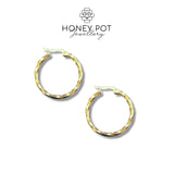 Medium Fine Twist Hoop Earring - Stainless Steel