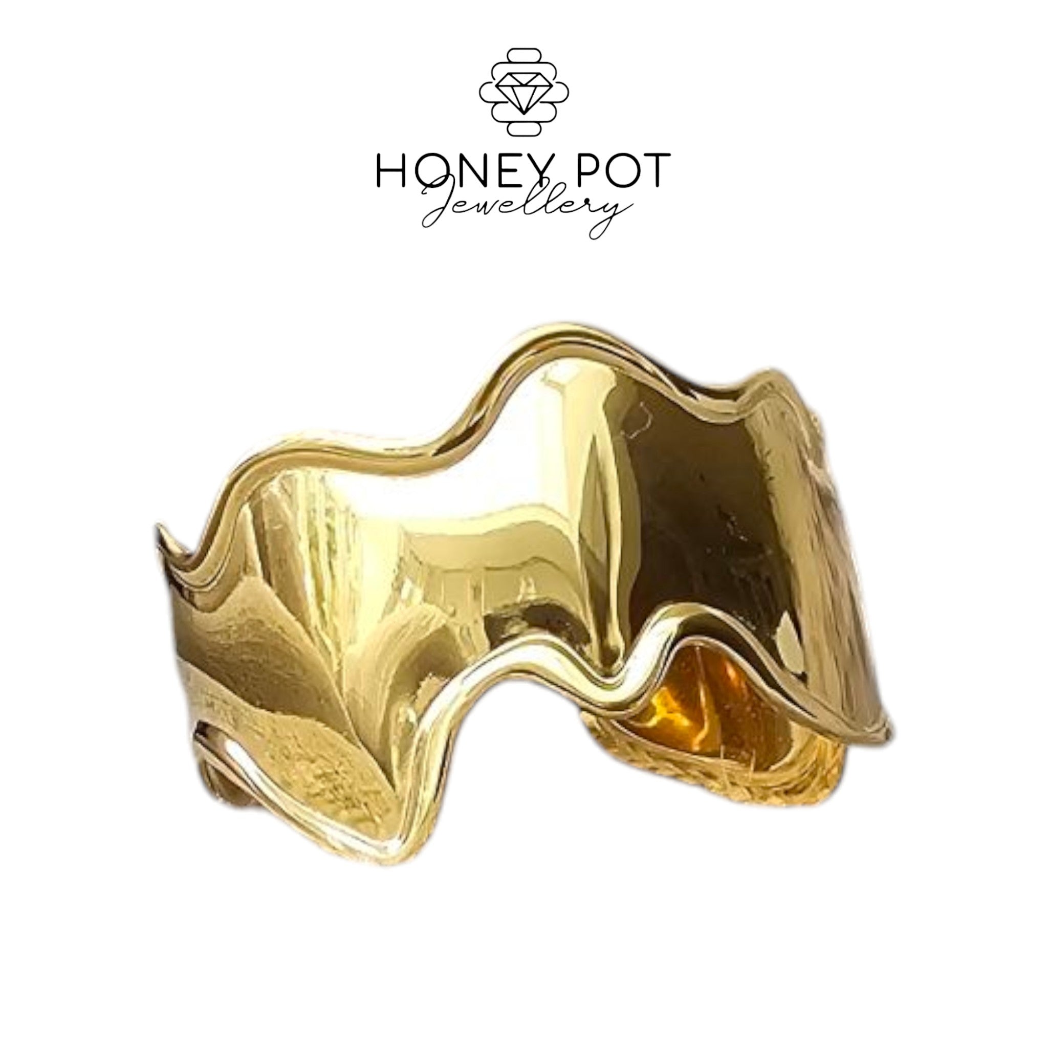 Polished Statement Open Cuff Bracelet | Stainless Steel