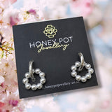 Silver Stainless Steel Hoop and Pearl Earring