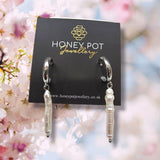 Stainless Steel Long Baroque Pearl Drop Earring