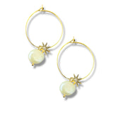 Large Fine Hoop with Star and Baroque Pearl Pendants