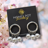 Silver Statement Pearl Hoop Earring