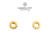 Mini Sunburst Stud Earrings | Stainless Steel