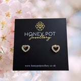 Sweetheart Crystal Open Stud Earrings | Stainless Steel