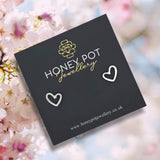Open Asymmetric Heart Stud Earring - Stainless Steel