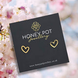 Open Asymmetric Heart Stud Earring - Stainless Steel