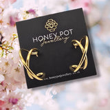 Medium Crossover Hoop Earrings | Stainless Steel