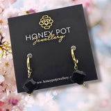 Gold Resin Clover Drop Earrings | Stainless Steel