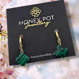 Gold Resin Clover Drop Earrings | Stainless Steel
