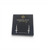 Cross Pendant Huggie Hoop Earring | Stainless Steel