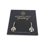Delicate Tree of Life Huggie Hoop Pendant Earring