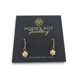 Delicate Mini Crystal Flower Pendant Hook Earring | Stainless Steel