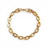 Gold Chunky Filigree Geometric Link Bracelet | Stainless Steel