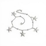 Polished Starfish Pendant Anklet | Stainless Steel