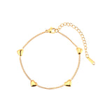 Polished 4 Heart Anklet | Stainless Steel