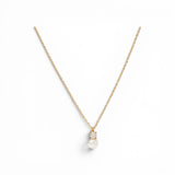 Classic Pearl Zircon Pendant Necklace | Stainless Steel