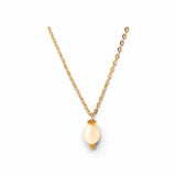 Gold Luxury Single Freshwater Pearl Delicate Necklace | Stainless Steel