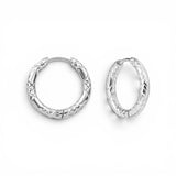 Silver Etched Hoop | Stainless Steel