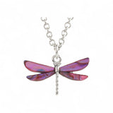 Pink Dragonfly Seashell Necklace