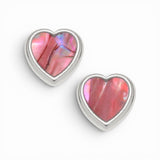 Pink Heart Seashell Stud Earrings