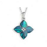 Blue Flower Seashell Necklace