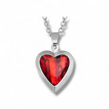 Red Heart Locket Seashell Necklace