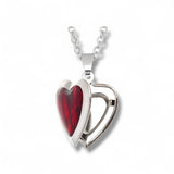 Red Heart Locket Seashell Necklace