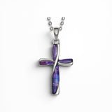 Purple Cross Seashell Necklace