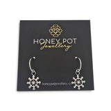 Geometric Crystal Pendant Hook Earring | Stainless Steel